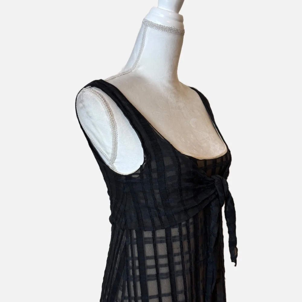 Chanel Spring 2006 Sheer Overlay Babydoll Dress Vintage Black Chiffon - Picture 7 of 16